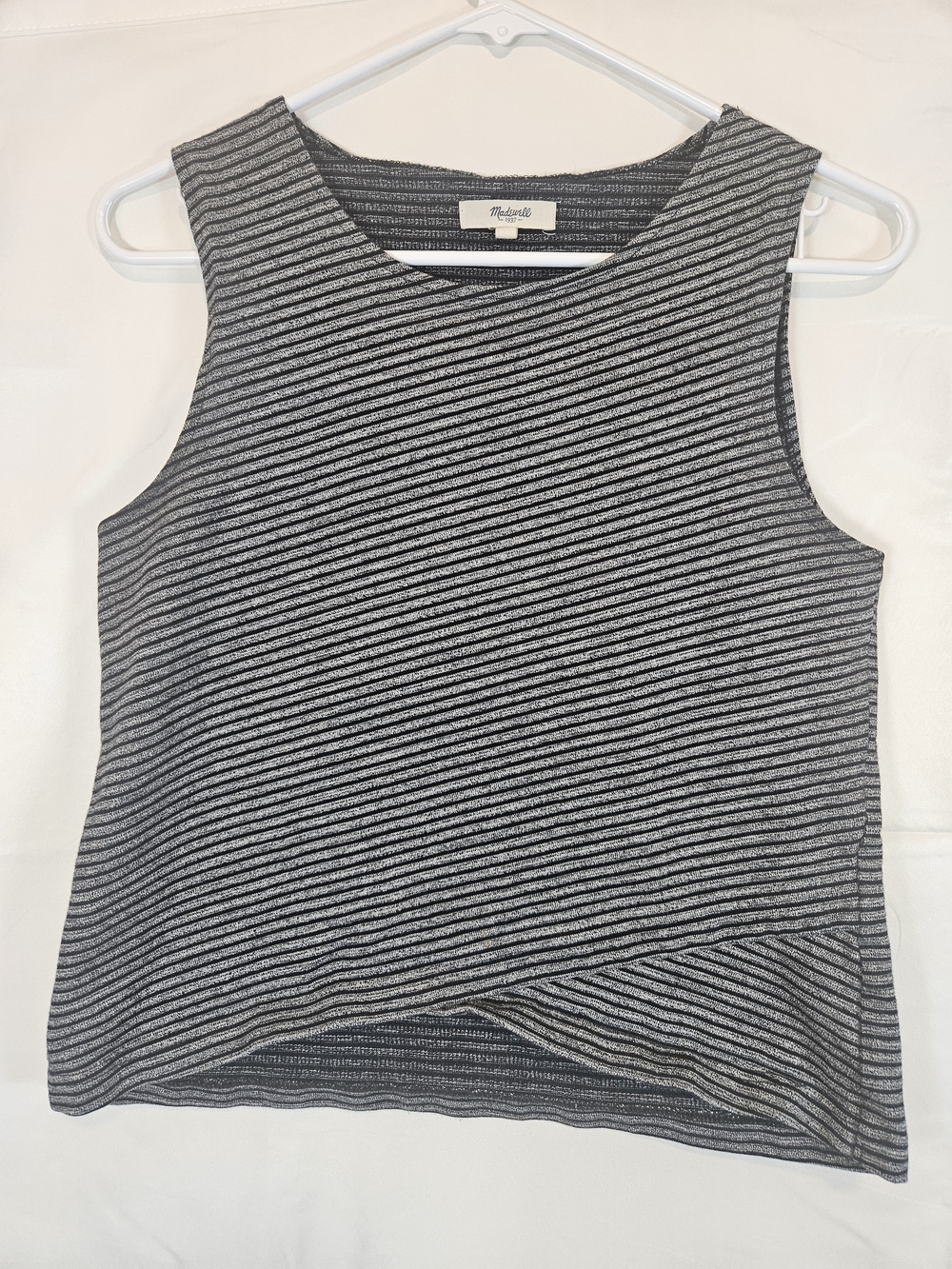 Madewell Black & White Stripe Sleeveless Tank 100% Cotton streetwear Whimsigoth
